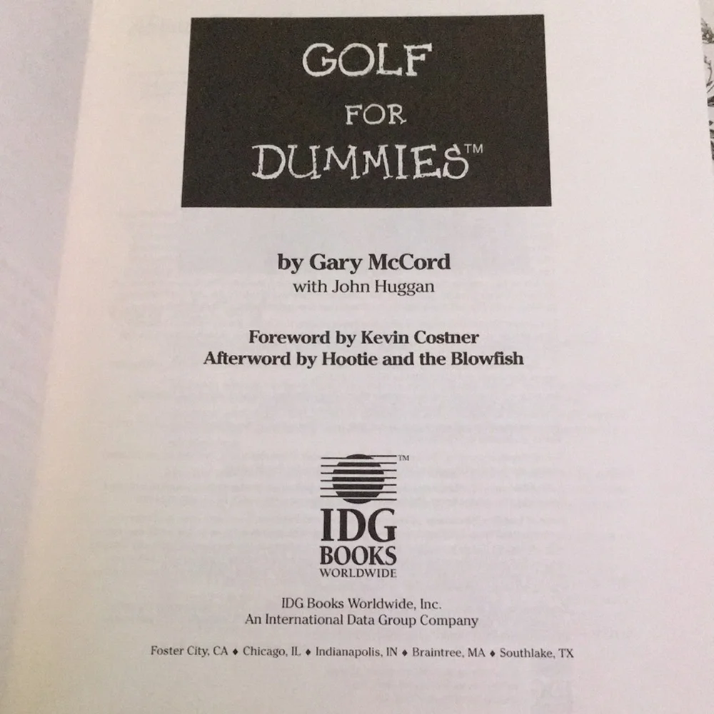 Golf For Dummies Softcover Book 1996 Gary McCord Vintage Guide